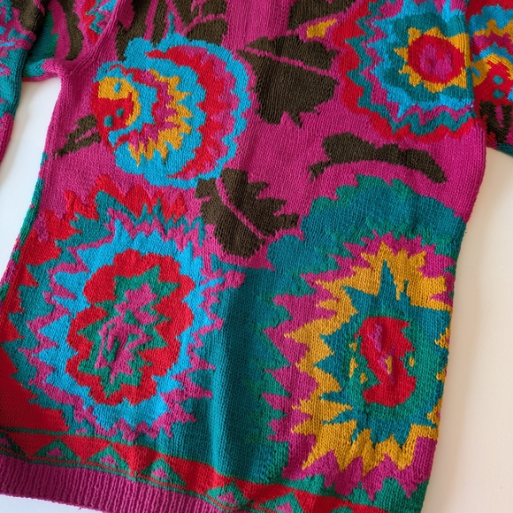 Vintage Adrienne Vittadini Cotton Cardigan Multi Colors - Picture 5 of 12